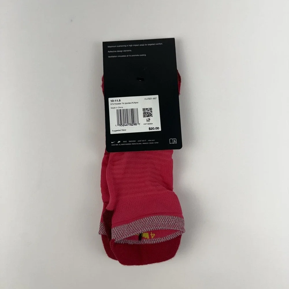 New Womens Nike Spark Lightweight Pink Running No Show Socks Size 11.5-13